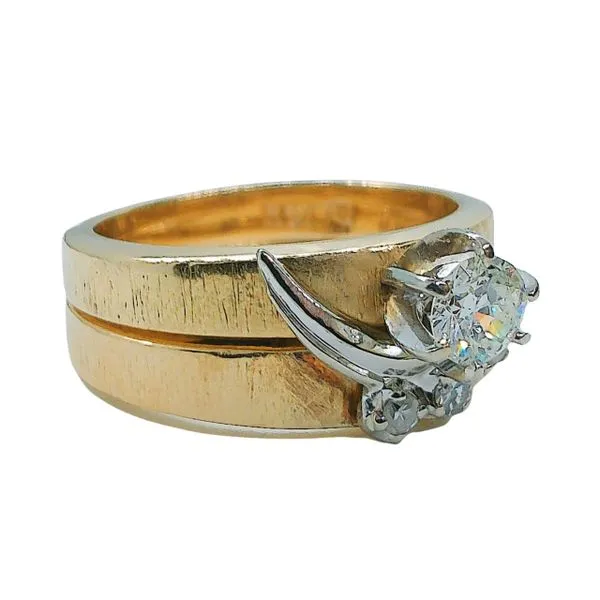 Diamond Engagement Ring and Wrap Band Set Image 2 Joint Venture Jewelry Cary, NC