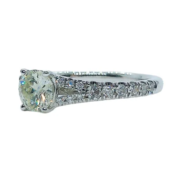 14k White Gold 0.60 CT Diamond Engagement Ring with Accent Diamonds Image 2 Joint Venture Jewelry Cary, NC