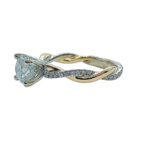 14K Two-Tone 0.80 CT Round Diamond Engagement Ring with Twisted Braid Design Image 2 Joint Venture Jewelry Cary, NC