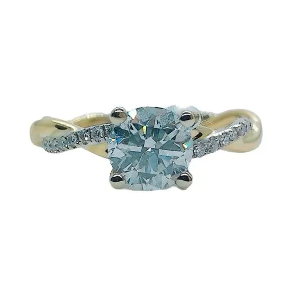 14K Two-Tone 0.80 CT Round Diamond Engagement Ring with Twisted Braid Design Joint Venture Jewelry Cary, NC