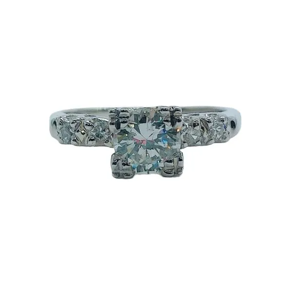 Platinum 0.67 CT Round Diamond Engagement Ring with Illusion Head Joint Venture Jewelry Cary, NC