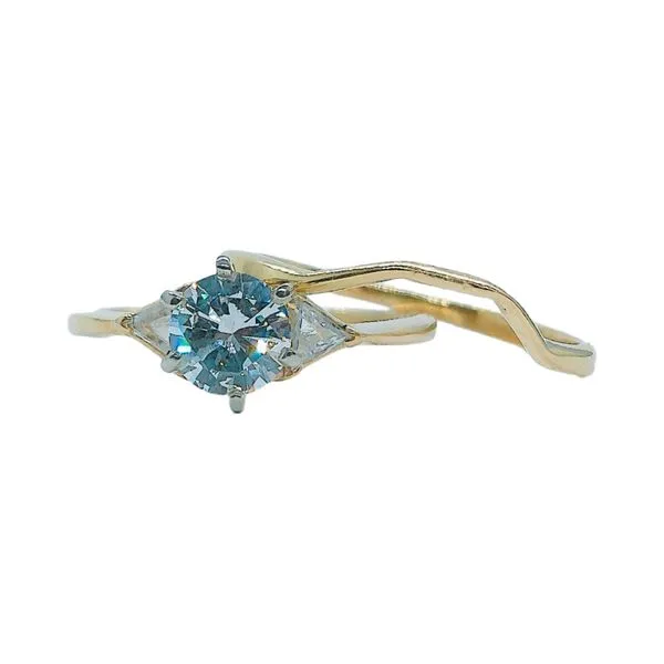 14K Yellow Gold 0.70 CT VS2 G Diamond Engagement Ring with Trillion Sides and Custom Band Image 2 Joint Venture Jewelry Cary, NC