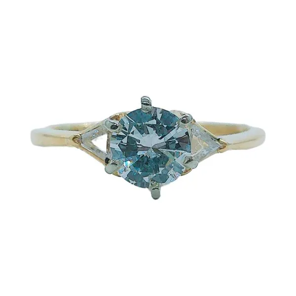 14K Yellow Gold 0.70 CT VS2 G Diamond Engagement Ring with Trillion Sides and Custom Band Image 3 Joint Venture Jewelry Cary, NC