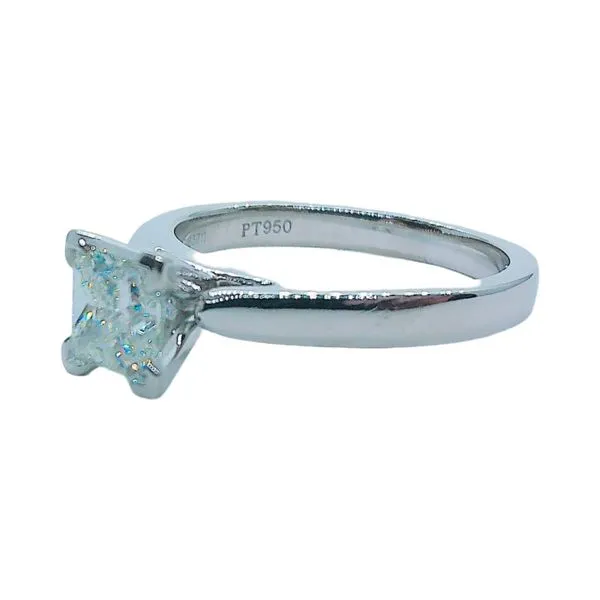 Platinum 1.05 Carat Princess Cut Diamond Solitaire Engagement Ring – GIA Certified Image 2 Joint Venture Jewelry Cary, NC