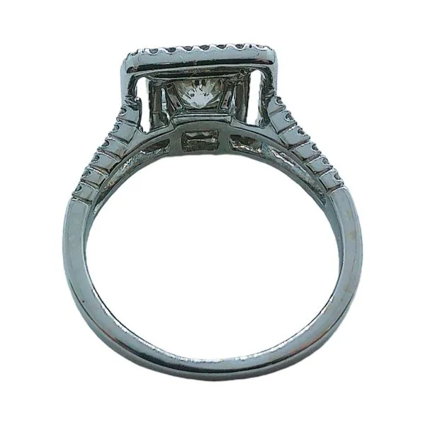 18K White Gold 0.82 CT Double Halo Split Shank Diamond Engagement Ring Image 3 Joint Venture Jewelry Cary, NC