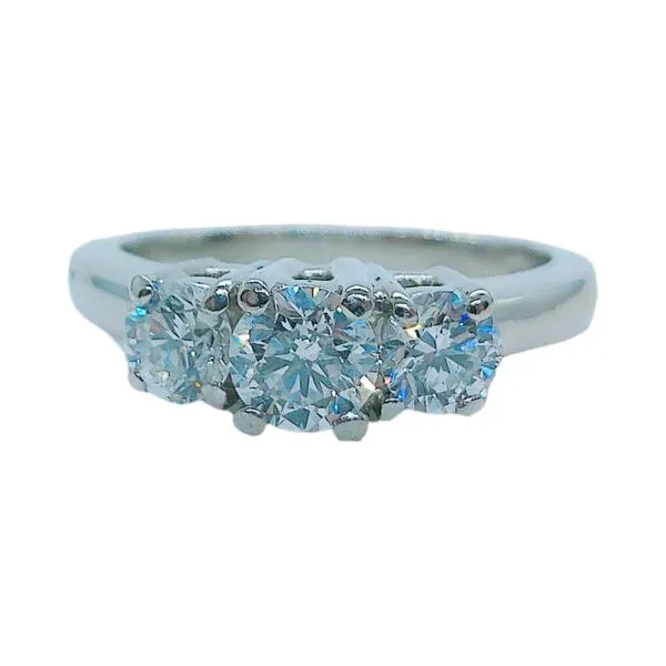 Platinum Three-Stone Diamond Engagement Ring 0.90 CTW Joint Venture Jewelry Cary, NC