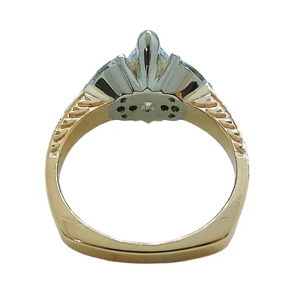 14K Yellow & White Gold Diamond Engagement Ring with Marquise & Fancy Yellow Diamond Accents Image 3 Joint Venture Jewelry Cary, NC
