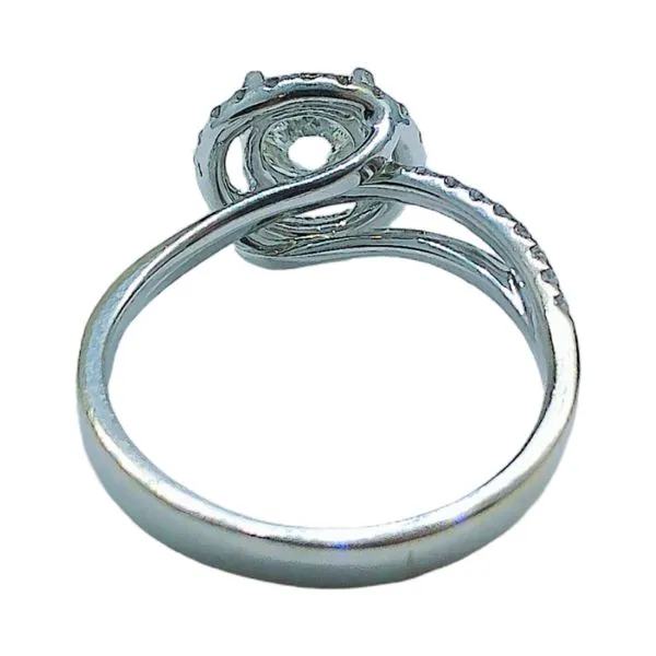 14K White Gold 0.98 CT Modified Brilliant Cut Diamond Halo Engagement Ring Image 3 Joint Venture Jewelry Cary, NC