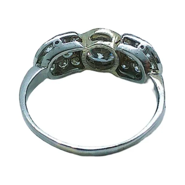 Platinum 0.71 CT Bezel-Set Diamond Ring with 0.54 CTW Pave Accents Image 3 Joint Venture Jewelry Cary, NC