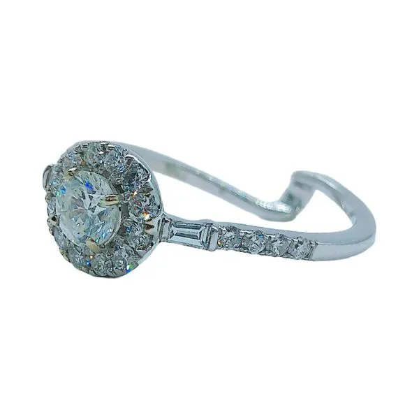 14K White Gold 0.39 CT Round Brilliant Diamond Halo Engagement Ring Image 2 Joint Venture Jewelry Cary, NC