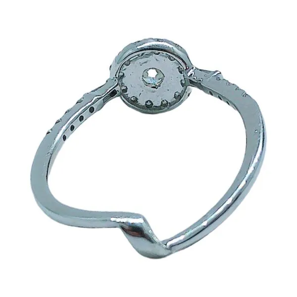 14K White Gold 0.39 CT Round Brilliant Diamond Halo Engagement Ring Image 3 Joint Venture Jewelry Cary, NC