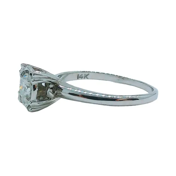 14K White Gold 0.50ct Diamond Illusion Head Solitaire Engagement Ring Image 2 Joint Venture Jewelry Cary, NC