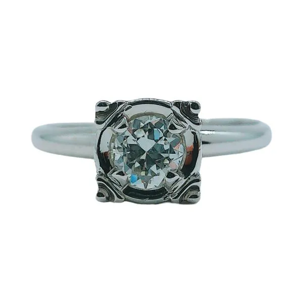 14K White Gold 0.50ct Diamond Illusion Head Solitaire Engagement Ring Joint Venture Jewelry Cary, NC