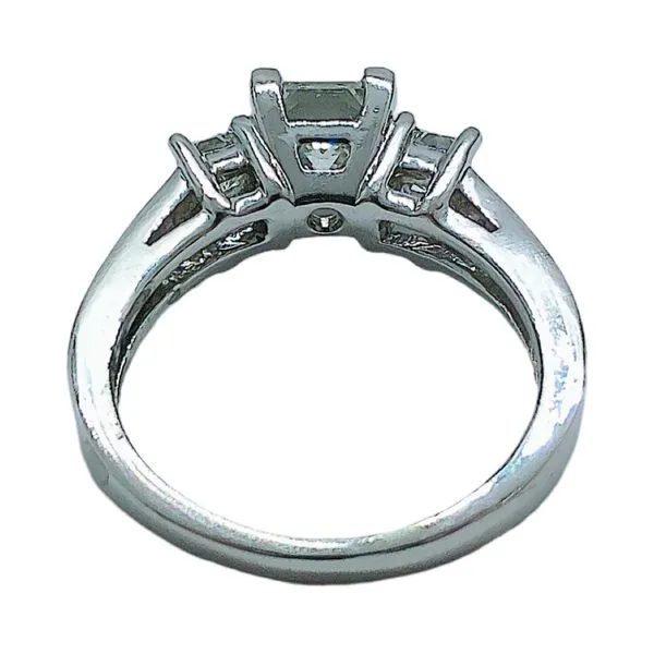 Platinum 1.00ct Princess Cut Diamond Three-Stone Engagement Ring Image 3 Joint Venture Jewelry Cary, NC
