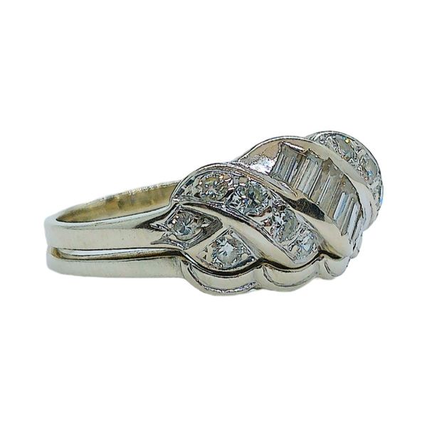 14K White Gold Vintage Diamond Ring & Matching Band – 0.60CTW Image 2 Joint Venture Jewelry Cary, NC