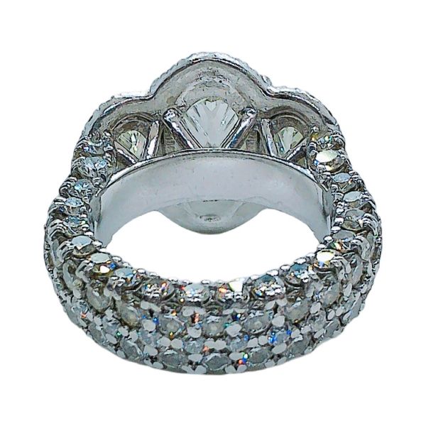 Platinum 4.02ct Oval 3-Stone Diamond Engagement Ring – 10.66ctw Image 3 Joint Venture Jewelry Cary, NC