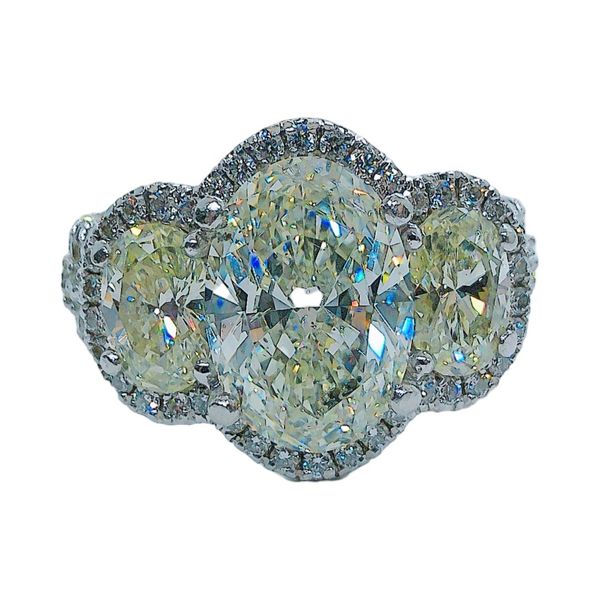 Platinum 4.02ct Oval 3-Stone Diamond Engagement Ring – 10.66ctw Joint Venture Jewelry Cary, NC