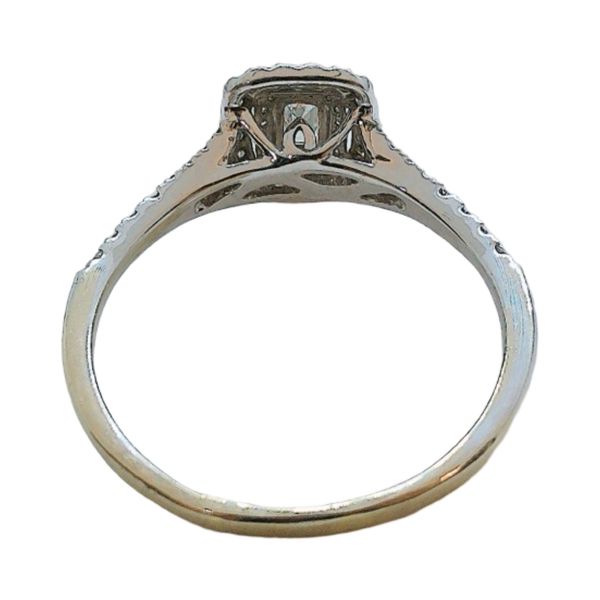 10K White Gold Emerald Cut Diamond Double Halo Estate Engagement Ring Image 3 Joint Venture Jewelry Cary, NC