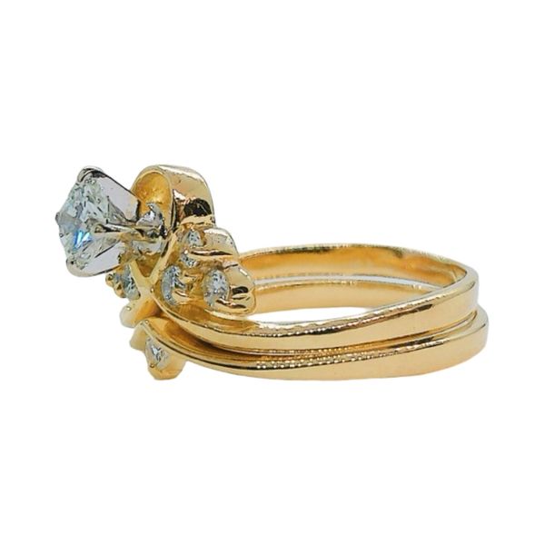 14K Yellow Gold 0.42 CTW Diamond Two-Piece Estate Ring Set Image 2 Joint Venture Jewelry Cary, NC