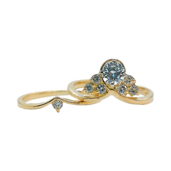14K Yellow Gold 0.42 CTW Diamond Two-Piece Estate Ring Set Image 3 Joint Venture Jewelry Cary, NC