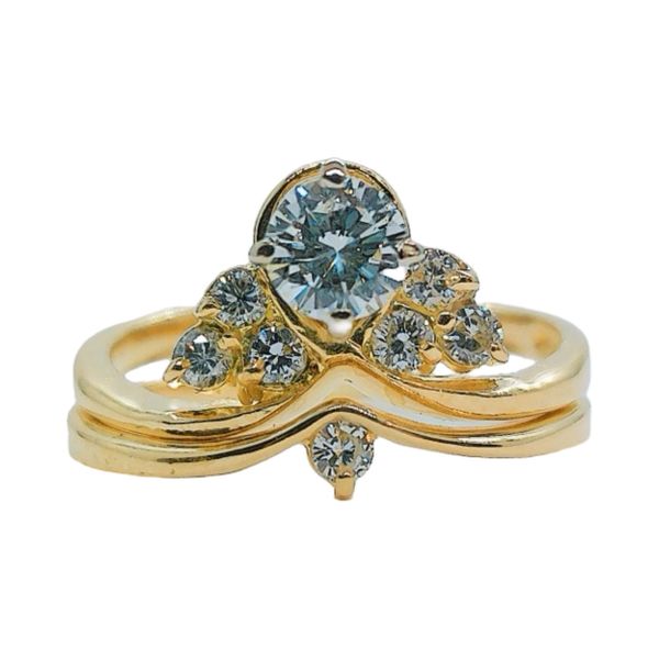 14K Yellow Gold 0.42 CTW Diamond Two-Piece Estate Ring Set Joint Venture Jewelry Cary, NC