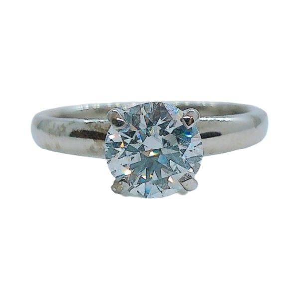 14k White Gold 1.00 Carat European Cut Diamond Solitaire Estate Ring Joint Venture Jewelry Cary, NC
