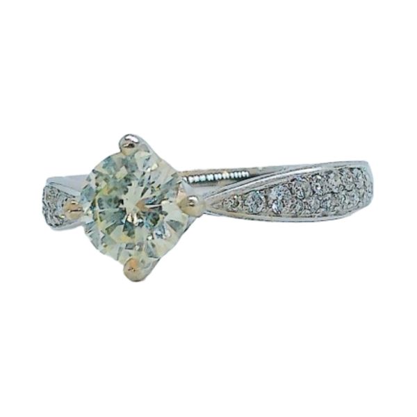 14K White Gold 0.78 CT Round Diamond Estate Engagement Ring Image 2 Joint Venture Jewelry Cary, NC