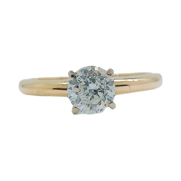 14K Yellow Gold 0.45 CT Round Diamond Solitaire Estate Engagement Ring Joint Venture Jewelry Cary, NC