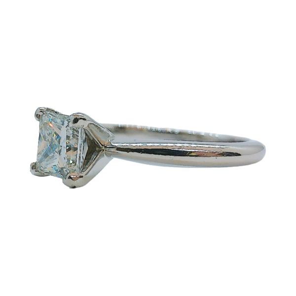 Platinum 1.02 CT GIA F VS1 Square Modified Brilliant Diamond Solitaire Engagement Ring & Wedding Band Set Image 3 Joint Venture Jewelry Cary, NC