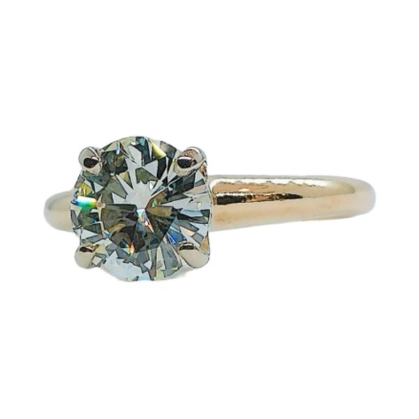 14K Yellow Gold 1.00 CT Round Diamond Estate Solitaire Engagement Ring Image 2 Joint Venture Jewelry Cary, NC