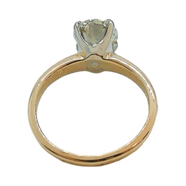 14K Yellow Gold 1.00 CT Round Diamond Estate Solitaire Engagement Ring Image 3 Joint Venture Jewelry Cary, NC