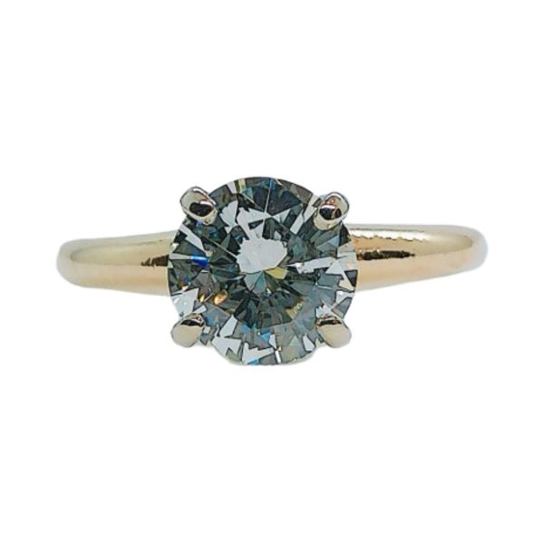 14K Yellow Gold 1.00 CT Round Diamond Estate Solitaire Engagement Ring Joint Venture Jewelry Cary, NC