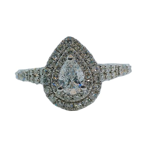Enchanted Disney Ariel 1.40 CTW Diamond Pear Halo Engagement Ring Joint Venture Jewelry Cary, NC