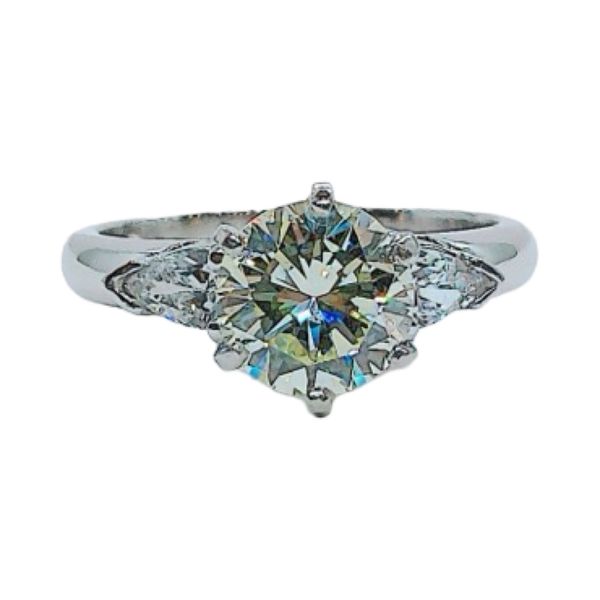 Platinum 1.65 TCW Transitional Cut Diamond Three-Stone Engagement Ring Joint Venture Jewelry Cary, NC