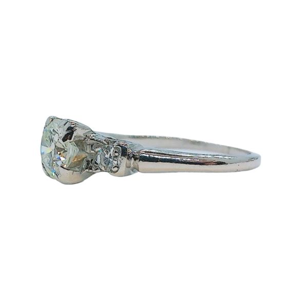 Platinum Estate 0.60ct Diamond Engagement Ring & Matching Wedding Band Set Image 4 Joint Venture Jewelry Cary, NC