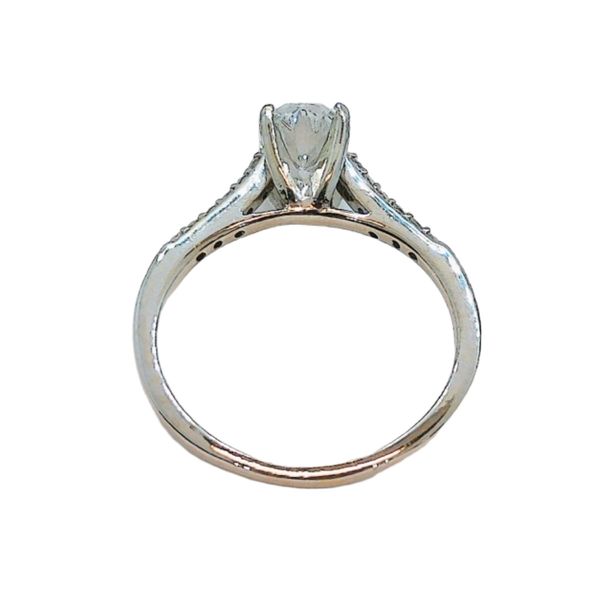 14K White Gold 0.96ct Oval Diamond Engagement Ring & Matching Wedding Band Set Image 3 Joint Venture Jewelry Cary, NC