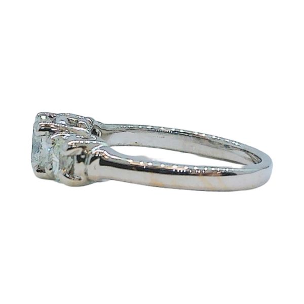 18K White Gold 0.70ctw Oval Diamond Three-Stone Engagement Ring Image 2 Joint Venture Jewelry Cary, NC