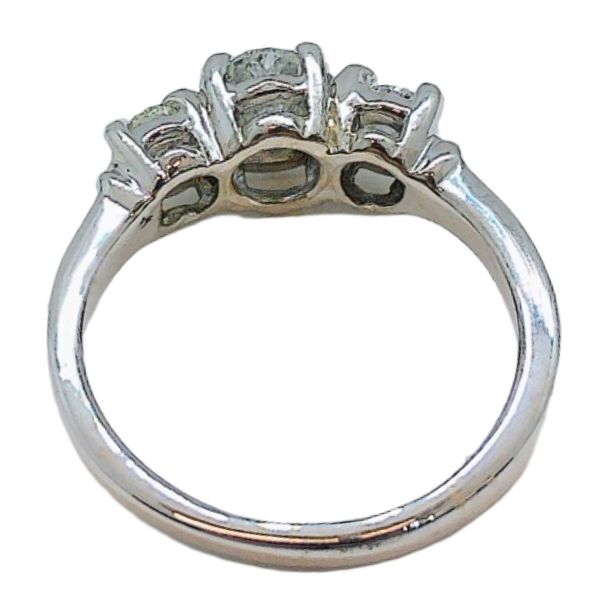 18K White Gold 0.70ctw Oval Diamond Three-Stone Engagement Ring Image 3 Joint Venture Jewelry Cary, NC