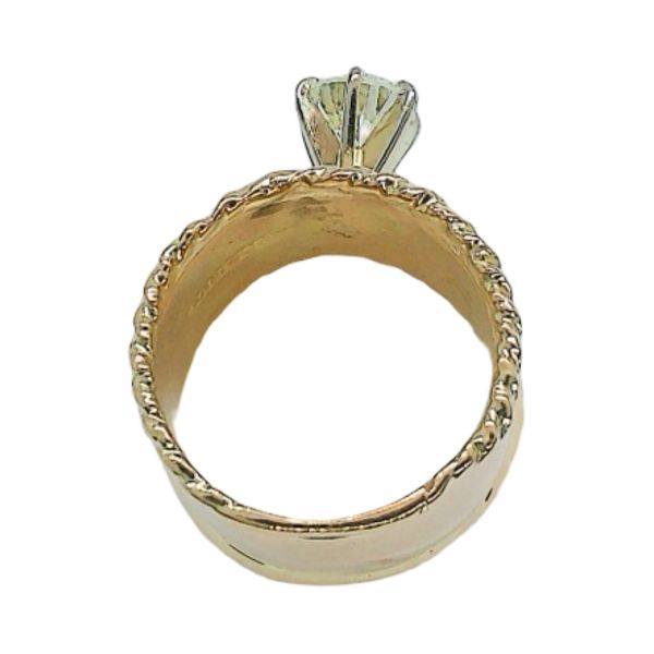 14K Yellow Gold 0.82ct Diamond Wide Engagement Ring with Rope Detail Image 3 Joint Venture Jewelry Cary, NC