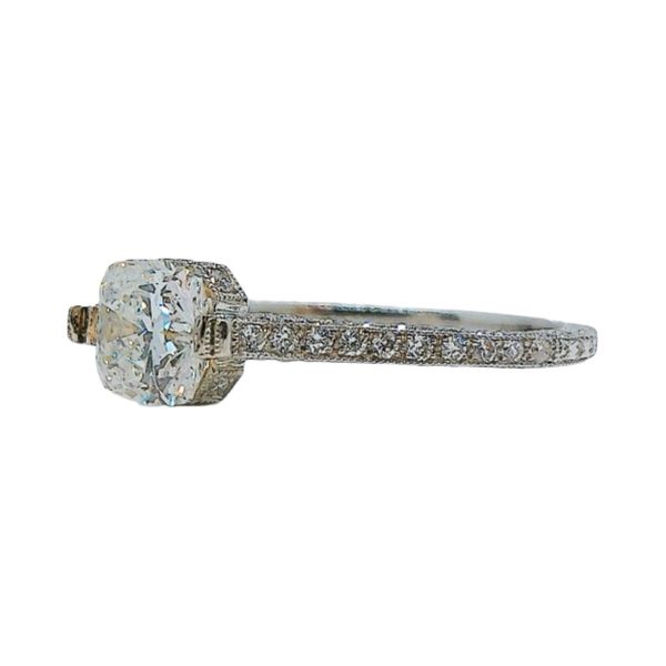 18K White Gold 1.20ct Cushion Modified Brilliant Cut Diamond Engagement Ring Image 2 Joint Venture Jewelry Cary, NC