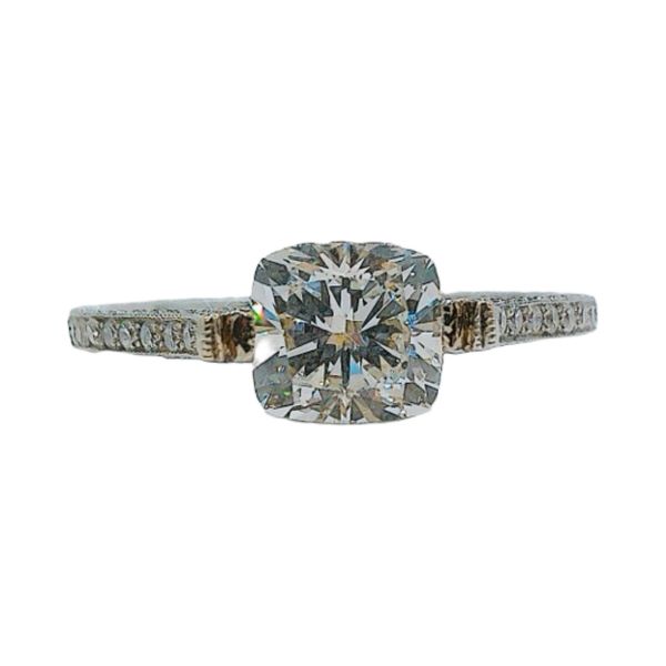 18K White Gold 1.20ct Cushion Modified Brilliant Cut Diamond Engagement Ring Joint Venture Jewelry Cary, NC