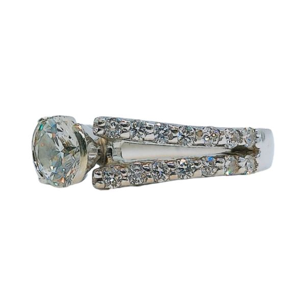 18K White Gold 0.64ct Round Brilliant Diamond Split Shank Engagement Ring Image 2 Joint Venture Jewelry Cary, NC