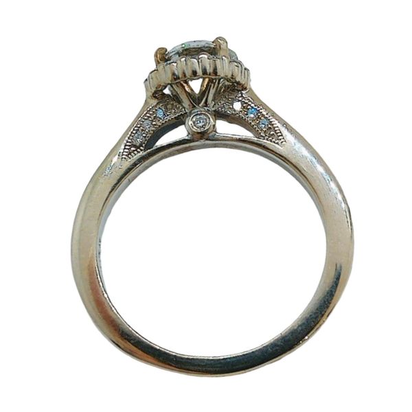 Scott Kay 14K White Gold 1.21ct Round Diamond Halo Engagement Ring Image 3 Joint Venture Jewelry Cary, NC