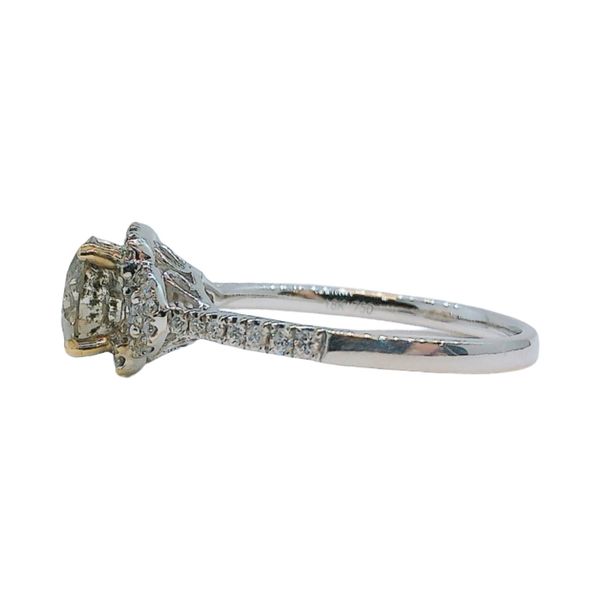 18K White Gold 1.05ct Brown Salt & Pepper Diamond Halo Engagement Ring Image 3 Joint Venture Jewelry Cary, NC
