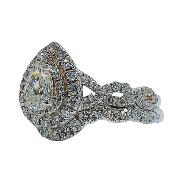 Neil Lane 14K White Gold .50ct Pear Diamond Halo Bridal Set Image 2 Joint Venture Jewelry Cary, NC