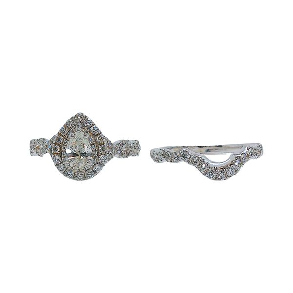 Neil Lane 14K White Gold .50ct Pear Diamond Halo Bridal Set Image 3 Joint Venture Jewelry Cary, NC