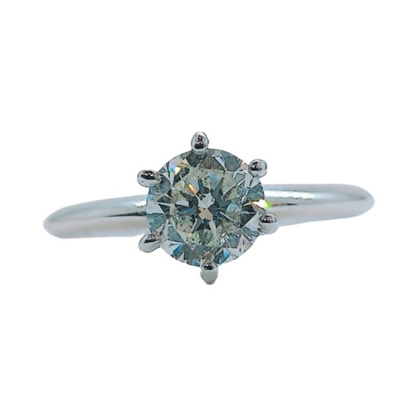 14K White Gold 0.75ct Round Brilliant Diamond Solitaire Engagement Ring Joint Venture Jewelry Cary, NC