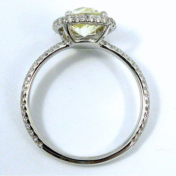 Fancy Yellow Diamond Halo Engagement Ring Image 2 Joint Venture Jewelry Cary, NC