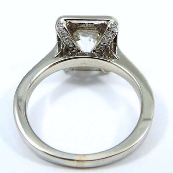 Mine Cut Diamond Engagement Ring in Modern Setting Image 2 Joint Venture Jewelry Cary, NC
