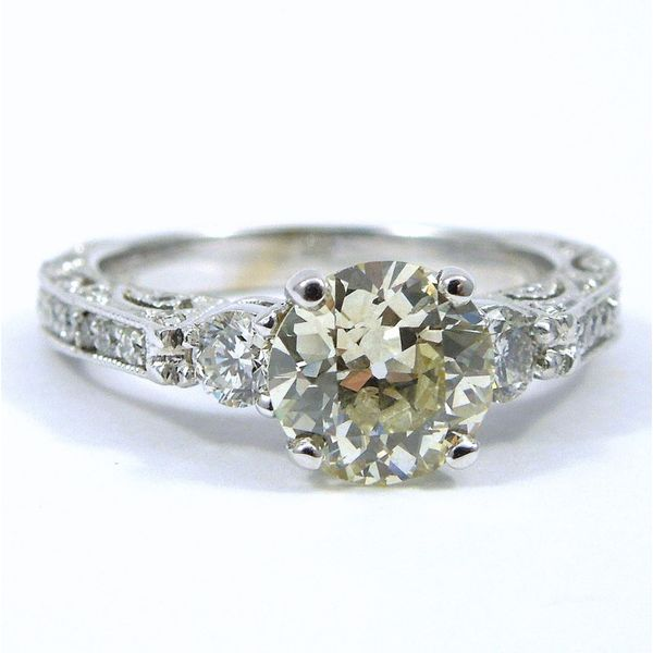 Euro Cut Diamond Engagement Ring Joint Venture Jewelry Cary, NC